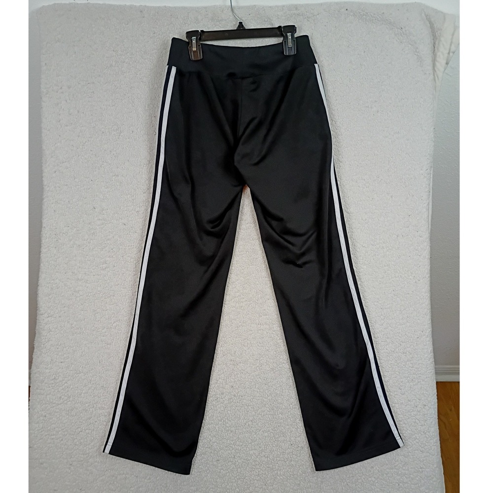 Adidas Track Pants Three Stripe Women S Black Activewear Yoga Gym Pull On - Picture 2 of 11